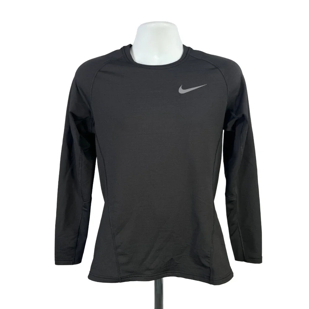 Nike Men's Black Dri-Fit Pro Warm Long Sleeve Shirt - M